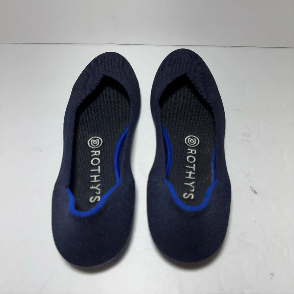 Rothy's The Flat Recycled Textile Round Toe Slip On Navy Ballet Womens Size 7.5
